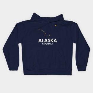 Ketchikan Alaska for Alaskan Cruise with Flag Stars Kids Hoodie